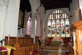Looking across the chancel into the Gostwick Chapel August 2010